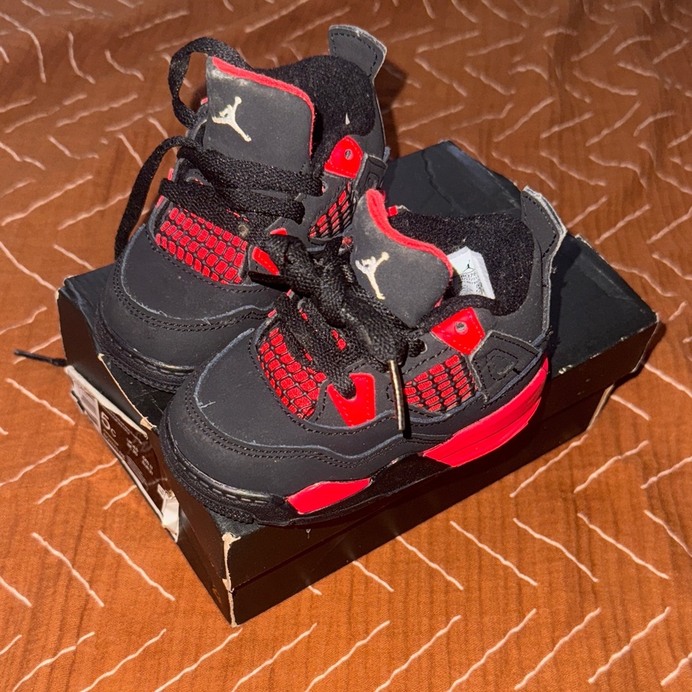 Jordan Kids Black and Red Sneakers